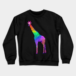 Psychedelic Rainbow Groovy Giraffe Crewneck Sweatshirt